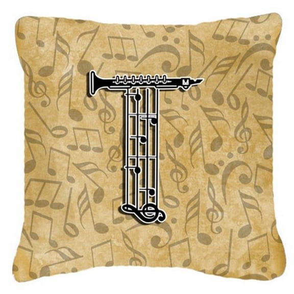 Letter T Musical Instrument Alphabet Canvas Fabric Decorative Pillow