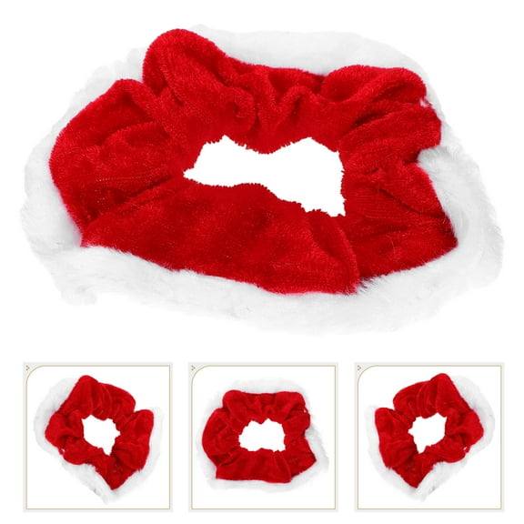 SEWCHICS 5Pcs Velour Hair Scrunchy Bands Red Elastic Ties Comfortable for Ceremonies and Daily Wear