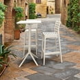 thumbnail image 2 of Luxury Commercial Living 3-Piece White Stackable Outdoor Patio Bar Set 42.5", 2 of 6