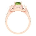 thumbnail image 4 of 1.8 ct Brilliant Round Cut Natural Peridot 14K Rose Gold Halo Solitaire with Accents Engagement Bridal Wedding Ring Band Set size 8.75, 4 of 7