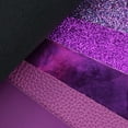 thumbnail image 3 of 6 Pieces 8x12 Inch (21x30cm) Faux Leather Sheets Purple Color Series Fine Chunky Glitter Litchi Patent Skin Texture Faux Leather Fabric for Bow Earring Making DIY Craft, 3 of 5