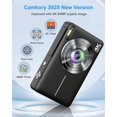 thumbnail image 2 of Cámara Digital Compacta 4K de 64MP con Doble Cámara, Auto Enfoque, Zoom 16X y Flash, Incluye Tarjeta SD de 32GB, Ideal para Vlogging y Fotografía para Niños, Adolescentes y Adultos en Color Negro, 2 of 7