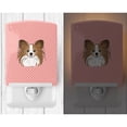 thumbnail image 2 of Caroline's Treasures BB1248CNL Checkerboard Pink Papillon Ceramic Night Light, 6x4x3", multicolor, 2 of 2