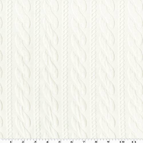Off White Cotton Blend Cable Stripe Matelasse Decor Fabric, Fabric By