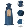thumbnail image 4 of Uxcell 12pcs Bolsas de Vino de Arpillera, Fundas de Regalo de Vino Reutilizables con Cuerdas y Etiquetas para Bodas, Azul, 4 of 7