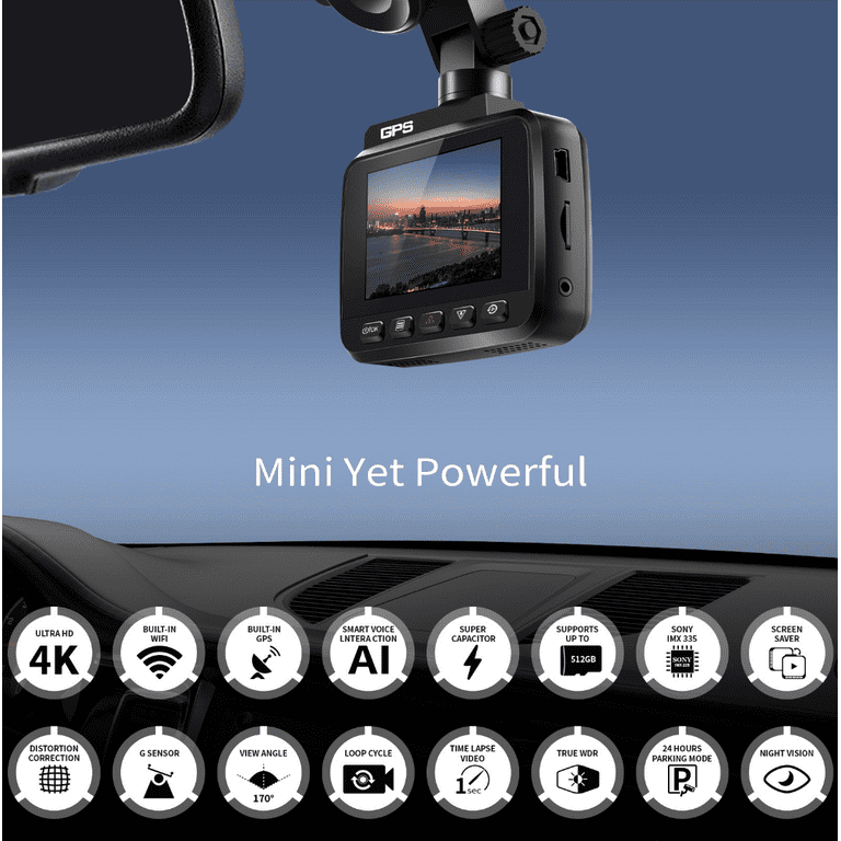 Rove R2-4K Dash Cam for Cars Ultra HD 2160P Dash Camera Built-In