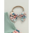 thumbnail image 5 of LMLYSoH Baby Girl Two Piece Outfits Summer Floral One Shoulder Romper and Stretch Headband Cute Clothes, 5 of 8