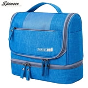 Spencer Waterproof Hanging Travel Cosmetics Toiletry Bag Mildew proof Makeup Organizer Wash Bag Dop Kit for Women and Men for Vacation, Outdoor, Bathroom Organizer Blue