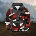 thumbnail image 2 of qolati Camouflage Hoodies for Men Color Block Lightweight Quater Zip Pullover Tops Vintage Sweatshirt Casual Long Sleeve Cargo Hoodies with Pockets Dark Gray XL, 2 of 4
