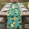 thumbnail image 4 of Lemons Leaves Table Runner 70 Inches, Summer Fruits Floral Botanical Teal Green Bed Runner Dresser Scarves Tabletop for Indoor Outdoor Parties/Ceremony/Banquet, 13" x 70", 4 of 9