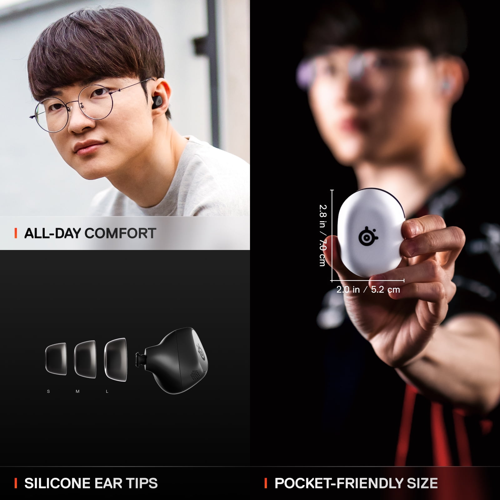 SteelSeries Arctis GameBuds™— Wireless Gaming Earbuds — 2.4GHz + BT 5.3 — 40H Battery — PC, PS5, Switch, Mobile — Black
