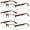 3 Tortoise, variant on 3 Pairs Rectangular Half Rim Reading Glasses - Simple Classic Clear Lens Reader - Spring Hinges +3.25