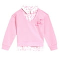 thumbnail image 2 of Barbie 2fer Drop Shoulder Fleece Sweatshirt and Leggings Outfit Set Toddler to Big Kid, 2 of 4