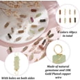 thumbnail image 5 of 48Pcs 8 Colors Natural Mixed Gemstone Brass Wire Wrapped Column Connector Charms Real 18K Gold Plated 25mm 6pcs/color, 5 of 7