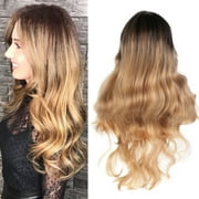 Lzvxtym Women Long Fashion Ombre Blonde Curly Hair Wigs Wig Ladies Body Wavy Cosplay