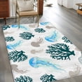 thumbnail image 3 of Summer Ocean Washable Area Rugs 3'x5', Blue Jellyfish Green Coral Marine Life Watercolor Low Pile Throw Living Room Rug Non-Slip Sturdy Edge Binding Carpet for Indoor Entryway Bedside Kitchen, 3 of 9