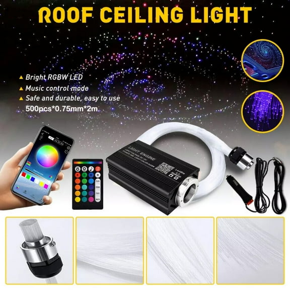 RVPOZWER 500pcs Fiber Optic Star Ceiling Light Kit 0.03" 6.6ft for Car RV Home Headliner