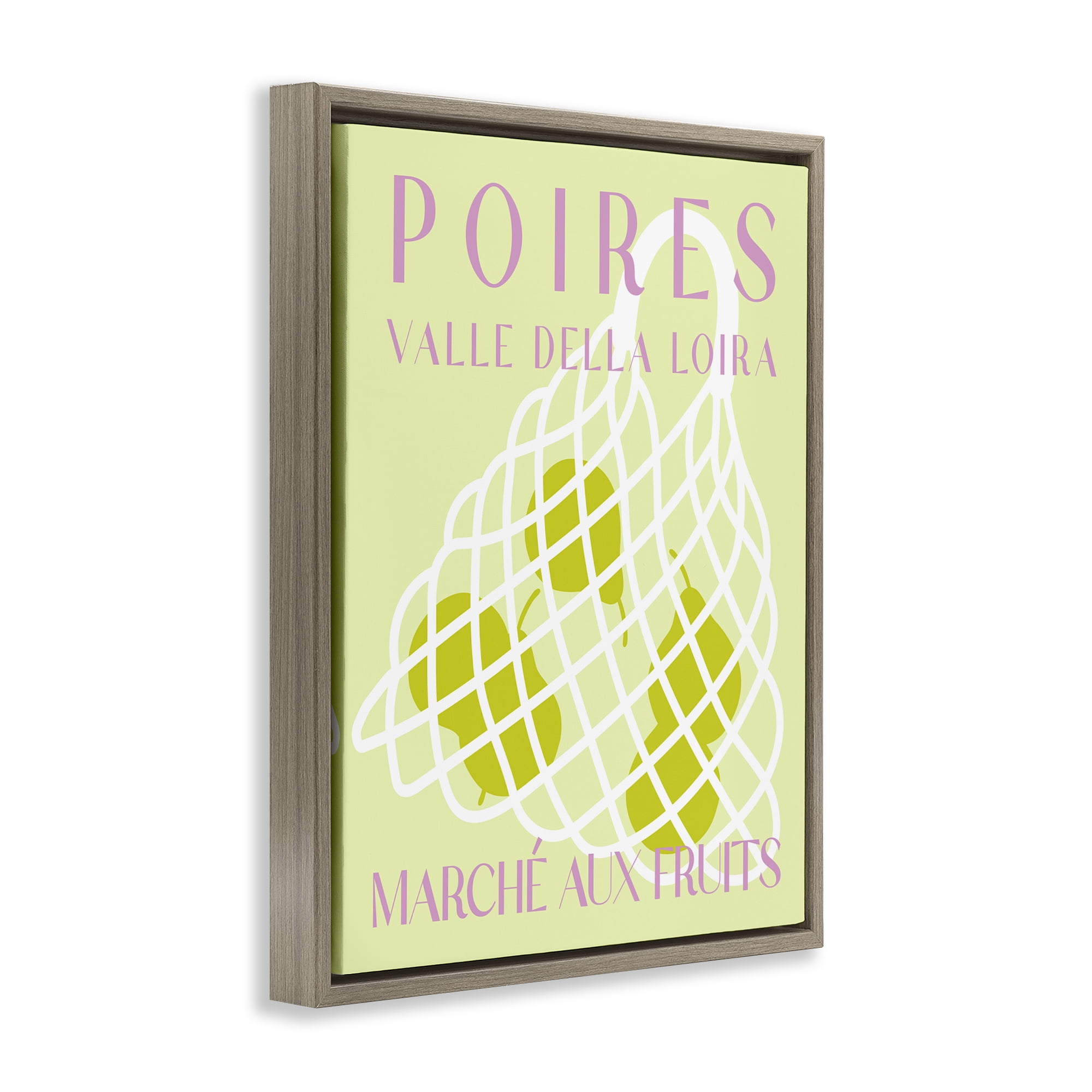 Stupell Industries Modern Pear Fruit Market Food & Beverage Painting Brown Floater Framed Canvas Art Print Wall Art, 25 x 31