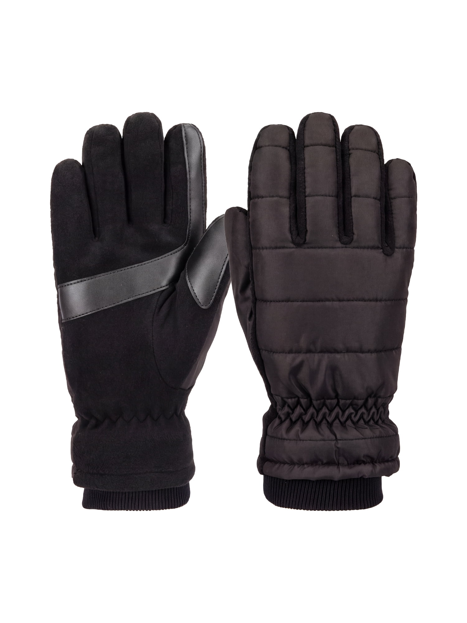 Isotoner Women's Fleece Insulated Gloves, Black, S/M