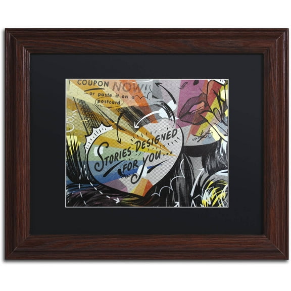 Trademark Fine Art "Coupon Stories" Canvas Art by Dan Monteavaro Black Matte, Wood Frame