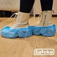 thumbnail image 4 of Cubrezapatos desechables SAFEKO, paquete de 100, antideslizantes, azules, 4 of 6