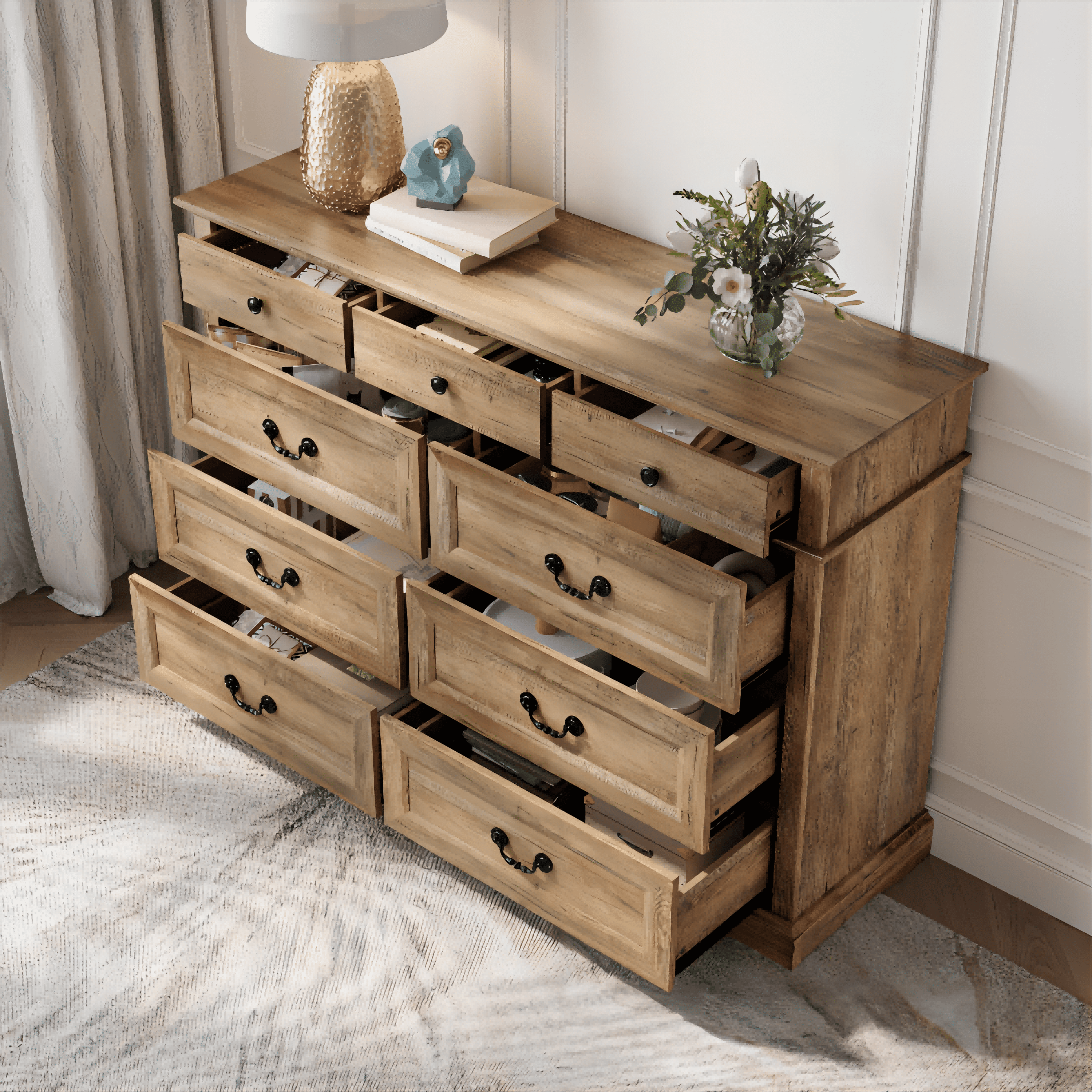 Latitude Run® Hineefah 9 Drawer Chest, Wood Storage Dresser