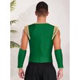 thumbnail image 4 of dPois Men's Medieval Renaissance Vest Arabian Prince Dance Stage Performance Shirt Top Green L, 4 of 6