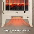 thumbnail image 7 of TURBRO Suburbs 25" WiFi Electric Fireplace Infrared Heater with Crackling Sound, Freestanding Fireplace Stove with Adjustable Flame Effects, Overheating Protection, Timer, Remote Control 1400W, Ivory, 7 of 7