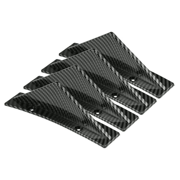 4 Pcs Car Diffuser Universal Shark Fin Spoilers Rear Spoiler Wing Diffuser Bumper Lip for Car Carbon Fiber Pattern
