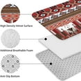 thumbnail image 5 of Red Boho Tribal Diamonds and Rectangles Pattern Bathroom Rugs Sets 3 Piece,Toilet Cover Set,Absorbent Non Slip Bathroom Mats Sets with U-Shaped Contour Rug Toilet Rug Set, 5 of 5