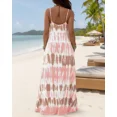 thumbnail image 6 of CHICME Nightgowns for Women Tie-Dye Print Spaghetti Strap Sleeveless Long house Dresses Women Nightshirts & Gowns with Pockets Pink-L, 6 of 9