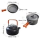 thumbnail image 3 of Kit de utensilios de cocina para acampar, cacerola de alúmina dura para exteriores, juego de ollas para viajes de Picnic (naranja) Likrtyny Para estrenar, 3 of 6