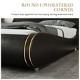 thumbnail image 4 of Sha Cerlin Black Full Platform Bed, Leather Bed Frame with Adjustable Headboard, Adults, 4 of 6