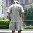 thumbnail image 4 of ZZwxWA Mens Casual Basic 2 Piece Outfits Oversized Short Sleeve Crewneck T-Shirts and Drawstring Shorts Athletic Tracksuit Sales, 4 of 6