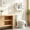 White, variant on 68 in Height Over The Toilet Storage Rack 3-Tier, Bathroom Space-Saving Organizer for Toiletries and Towels, Sturdy Plastic Floor Standing Shelf,Gray