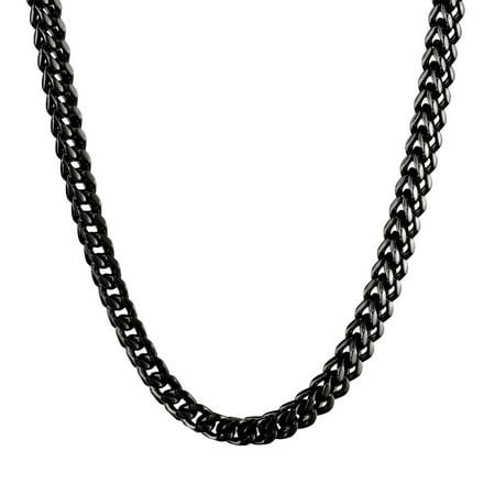 Stainless Steel Thick Foxtail Chain Necklace Whole Black Ion Plating 22"