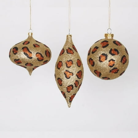 set of 3 diva safari glitzy cheetah gold copper and black christmas ornaments 7 - Black And Gold Christmas Ornaments set of 3 diva safari glitzy cheetah gold copper and black christmas ornaments 7 - Black And Gold Christmas Ornaments
