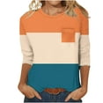 thumbnail image 1 of Lolmot Femmes Casual Couleur Unie Col Rond Manches 3/4 et 3/4 Poche Top, 1 of 3