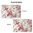thumbnail image 4 of SUNOLIFE Spring Pink Floral Placemats Set of 4 Birds Linen Double-Sided Dining Table Place Mats for Table Decor 12"Wx18"L in, 4 of 6