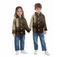 thumbnail image 3 of Eltusu Baby Boys Plaid Shirts, Casual Long Sleeve Comfort Lapel Collar Button-Down Shirts Brown Size 12-18 Months, 3 of 5