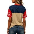 thumbnail image 4 of Women's Usa Soccer Jersey Raglan Summer Shirts Color Block V Neck Short Sleeve Fan Wear Jerseys Flag Print Football Graphic Tees, Khaki M, 4 of 4