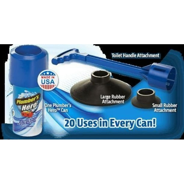 Plumber`s Hero Kit Unclog Drains Instantly 20 Uses In Every Can By