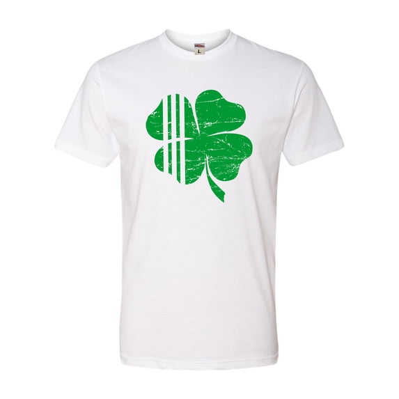 Adult Distressed Shamrock St. Patrick's Day Irish Pride Deluxe T-Shirt
