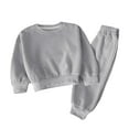 thumbnail image 2 of Cowsor Kids Lounge Set Long Sleeve Neck and Long Pants Two Piece Soft Sleepwear Outfits, 2 of 4