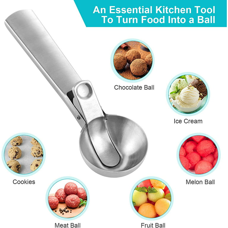 1PC Ice Cream Scoop Stainless Steel Cookie Dough Scoop Cookie Mash Muffin  Spoon Kichen Tools Spherical Mould Ice Tool