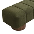 thumbnail image 5 of Christopher Knight Home 64.5" Ottoman Bench with Boucle Upholstery and Wood Legs, Green Fabric, 5 of 8