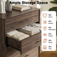 thumbnail image 3 of CHITOOMA 5 Drawer Dresser Wooden, Fluted Tall Dresser for Bedroom, Chest of Drawers for Living Room Hallway, Walnut, 3 of 7