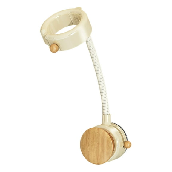 Shoreew Wall Hair Dryer Holder Wall Mount Suction Cup Blow Dryer Stand Angle Adjustable Hair Dryer Hanger with Cable Storage for Bathroom Organization