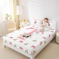 thumbnail image 4 of Homewish Cartoon Bowtie Ribbon Bed Sheets,Pink Letter T King Sheets,Cute Flower Sheet Set For Girl Teens,Ultra Soft Bedroom Decor,4-Piece, 4 of 7