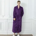 thumbnail image 6 of Deepwonder Long Zipper Bathrobe Flannel Fleery Ladies Robe Men Warm Pajamas Bathrobe XL, 6 of 6